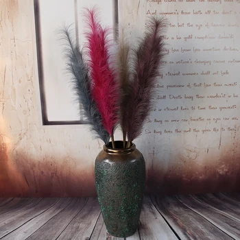 

Living Faux Natural Pampas Grass Spray Dried Flowers Artificial Flower Decoration Family Wedding Home Farmhouse Indoor Decor