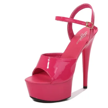 

YEELOCA Walking Show Artifact Model a001 high-heeled Shoes Sandals Thin-heeled Sexy Black Platform Hate Sky size 40 KZ0598