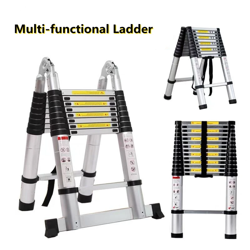 masker Christendom Aktentas Portable Telescopic Ladder With Board 3.8m Multifunction Thickening  Aluminum Alloy Folding Stairs One Word Engineering Ladder - Ladders -  AliExpress