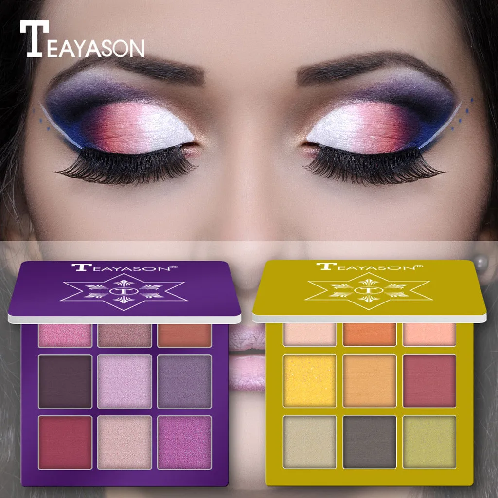 

Shine Diamond Eyeshadow Powder Pigment Cosmetics Matte Eyeshadow Cream Makeup Palette Shimmer Set 9 Colors Eyeshadow Y808