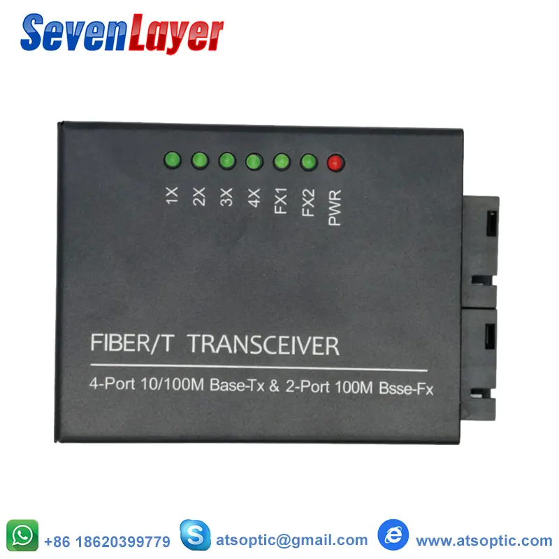 Коммутатор эфирной сети 4 RJ45 2 SC оптический медиа конвертер одномодовый волоконно-оптический Порты и разъёмы 10/100 м mini