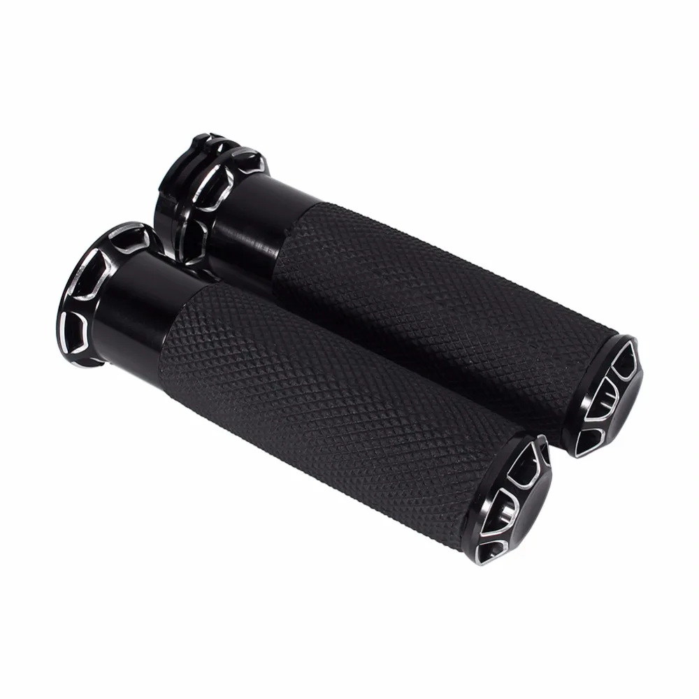 1 пара " 25 мм ЧПУ рукоятка рукоятки для Harley Sportster Touring Dyna Softail черный Высокое качество край Cut руль