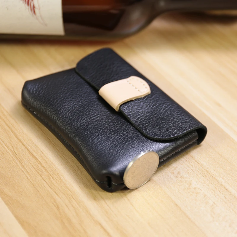 Compact Genuine Leather Coin Purse - Soft Mini Wallet