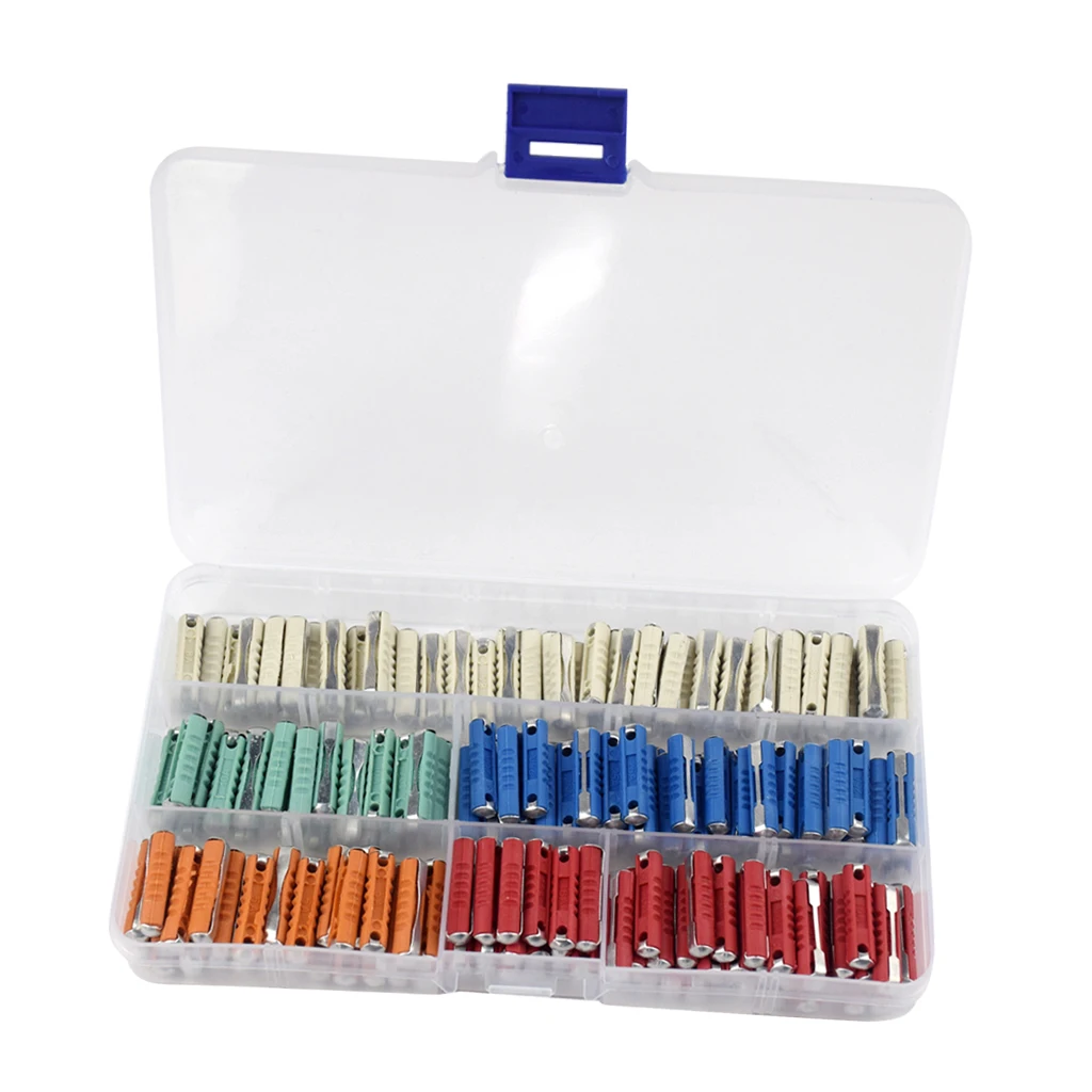 200pcs  Car fuse Box Standard Medium Fuse Blade Fuse Box Auto Fuse Car 5-25A Torpedo Ceramic Bullet Classic Car
