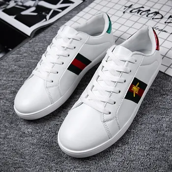 

Leather Men 2020 New Casu-ual Shoes Men Leather Flat Shoes Low Top Sneakers Leather Men Shoes Luxury Brand Big Size