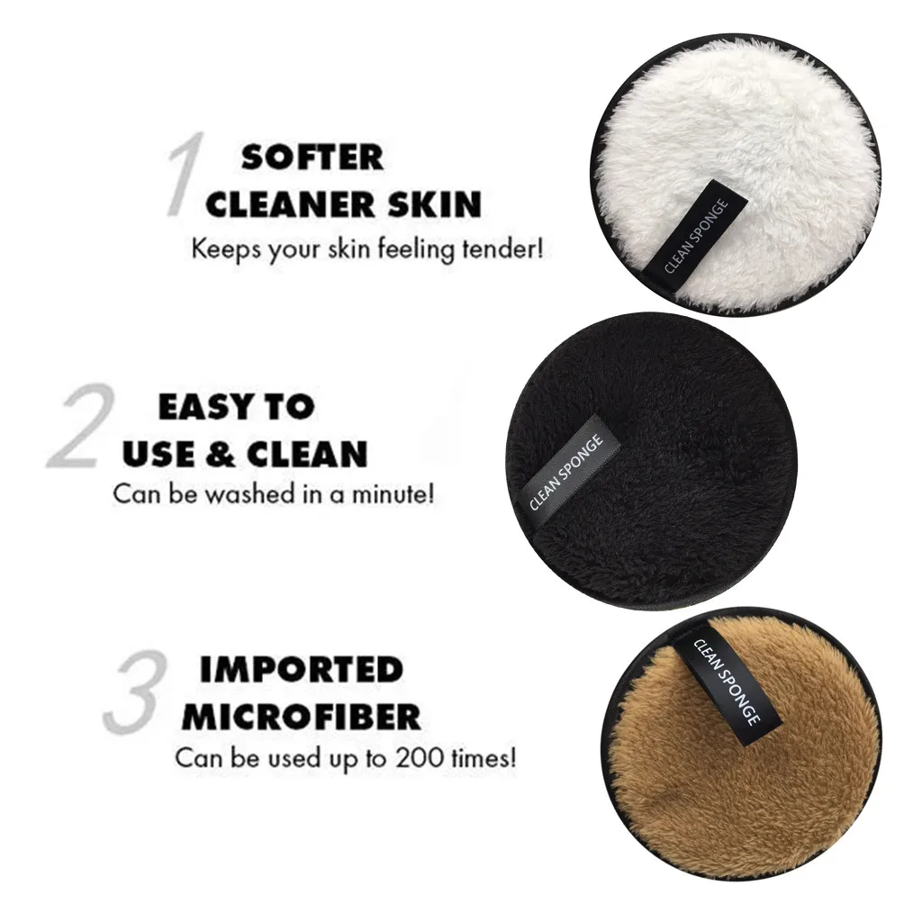 Microfiber Cloth Chemical-free Makeup Remover Cloths(3 Pcs Set) Cotton Pads Reusable Cotton Pads Facial Skin Care Nursing Pads