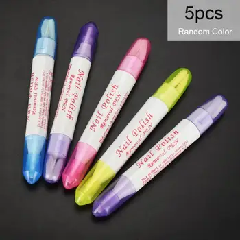 

5pcs Nail Polish Remover Pen Manicure Cleaner Nail Polish Corrector Remover Pen UV Gel Polish Remover Wrap Tool