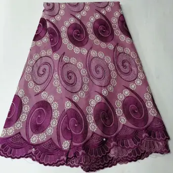 

9 colors (5yards/pc) rhinestones fixed Swiss voile lace fabric elegant pink African cotton lace fabric for party dress YYZ02683