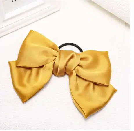 color 12 2 шт./, модный бантик для волос, elactic hair band, Мягкий Шифоновый бантик, держатель для женщин, девушек, сатин, трендовые женские аксессуары для волос - Цвет: color 12