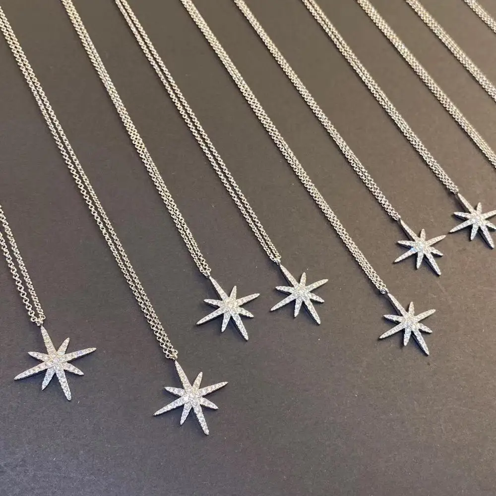 Seiko six-pointed star necklace female ins light luxury meteor rice word clavicle chain crystal from Austrian niche design | Украшения и