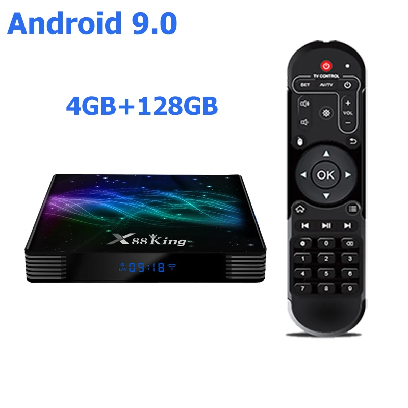 4G 128G TV BOX Smart Android 9,0 ТВ приставка X88 King Amlogic S922X шестиядерный Mali-G52 MP6 Голосовая ТВ приставка 4K двойной Wifi BT Netflix быстрая приставка - Цвет: 4G 128G TV BOX