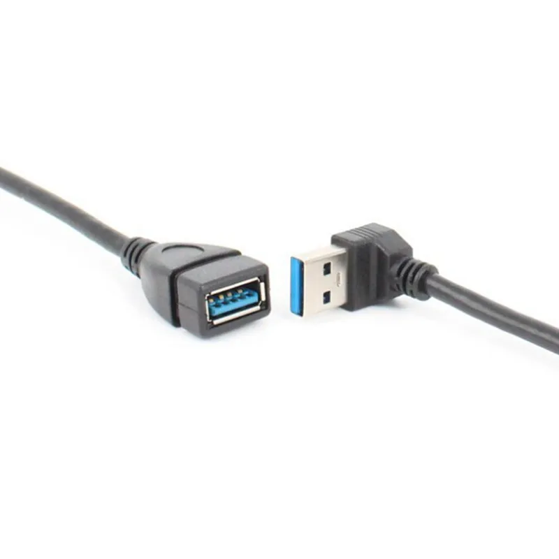 Удлинительный Кабель USB 3 0 с левым и правым углом 90 градусов для мужчин женщин