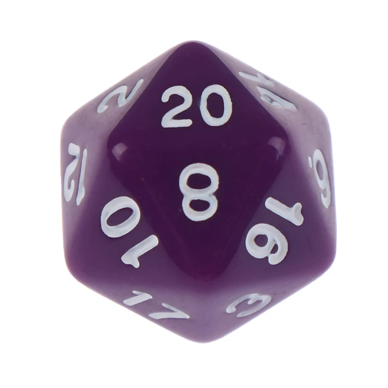 Эффект D20 игральные кости для настольной игры 20 сторонних данных насыщенных цветов аксессуары для настольной игры акриловые цифровые игральные кости - Цвет: PP