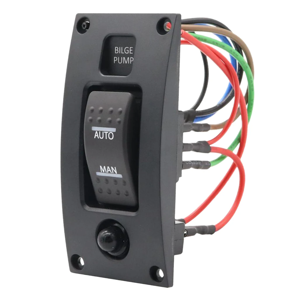 Marine Bilge Pump Switch Panel With Backlight ON-OFF-ON Waterproof 12/24V