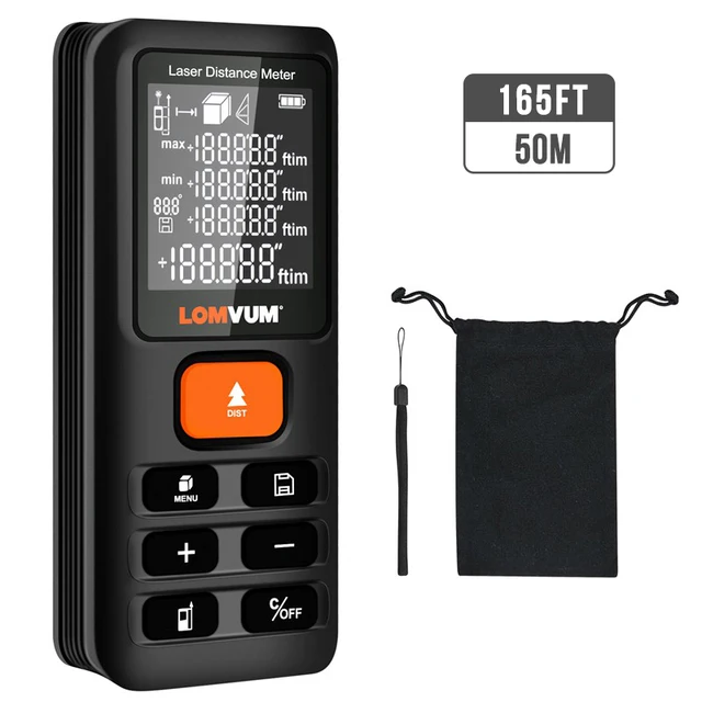LOMVUM 120m Laser Distance Meter Trena Laser Ruler Rangefinders Digital Distance Meter Medidor Metro Lazer Tape Measure 50M