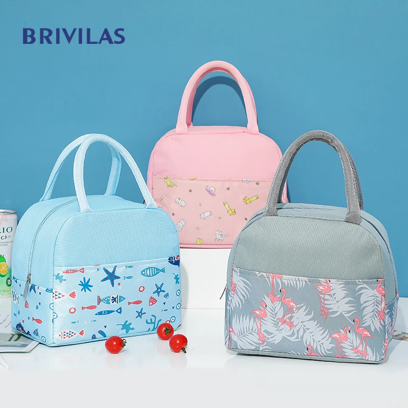 Descuento Brivilas-fiambrera de alpaca para mujer, bolsa térmica portátil de viaje para pícnic, con flamencos, 2020 exoyonMaO