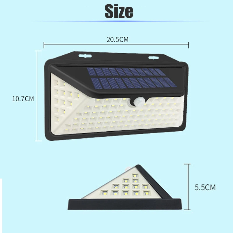 A2 Солнечная энергия лампа фонарь Открытый PIR датчик 102LED 2000mA Солнечная энергия настенный светильник энергосберегающий водонепроницаемый сад