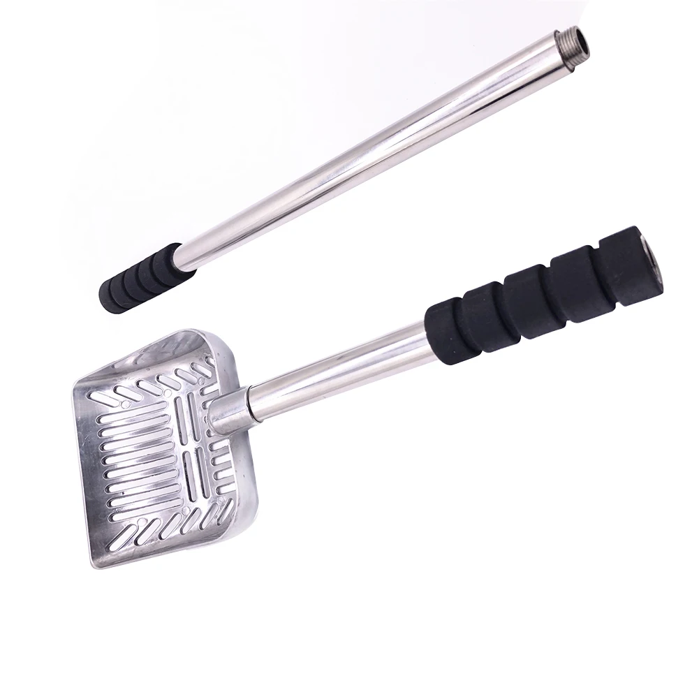 Антипригарная глубокая практичная домашняя лопатка для чистки сита Отделяемый металлический портативный питомец инструмент длинная ручка совок для кошачьего наполнителя