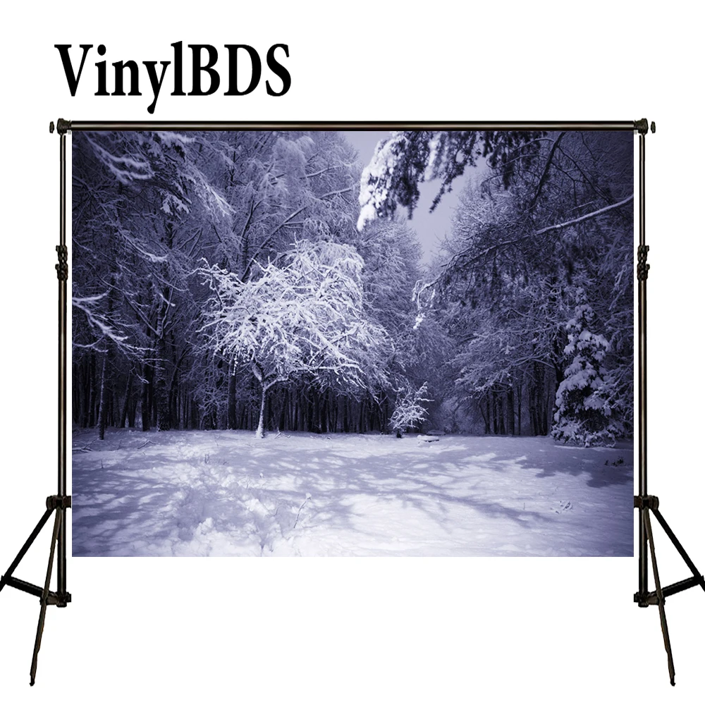 VinylBDS зимний фон светло-фиолетовый стиль рождественский пейзаж Снежный лес мир