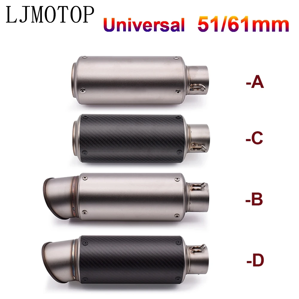

51mm 60mm motorcycle exhaust pipe with DB killer Exhaust Pipe Muffler For Kawasaki ZG1000 ZRX1100 ZRX1200 ZX11 ZX1100 ZX7R ZX9