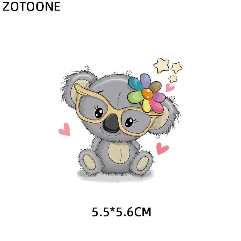 ZOTOONE с принтом животных собаки, кота, медведя, Переводные железные для Костюмы передачи тепла приложений DIY Футболка Аппликации, наклейки E - Цвет: ZT13209