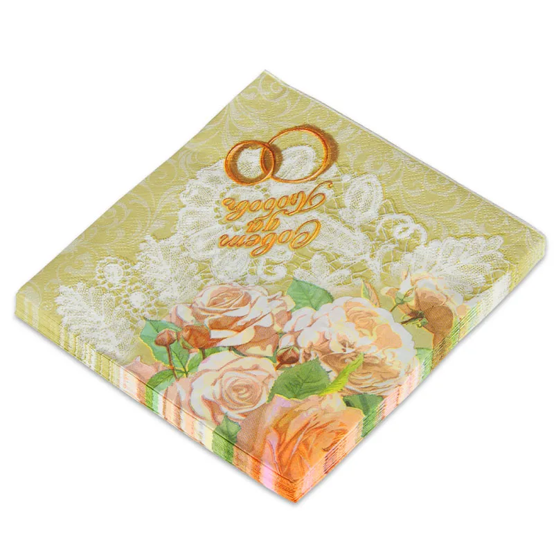 Декупаж Свадебные винтажные салфетки Бумага элегантная ткань синий красный