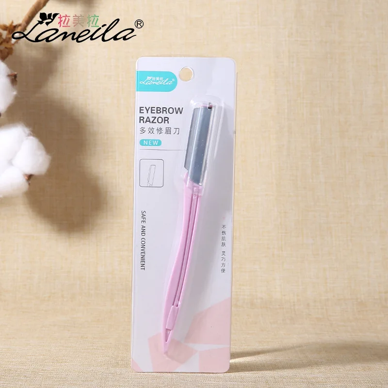 No Net Stainless Steel Eyebrow Knife ABS Material Portable Scraper ti mei dao A0370 |
