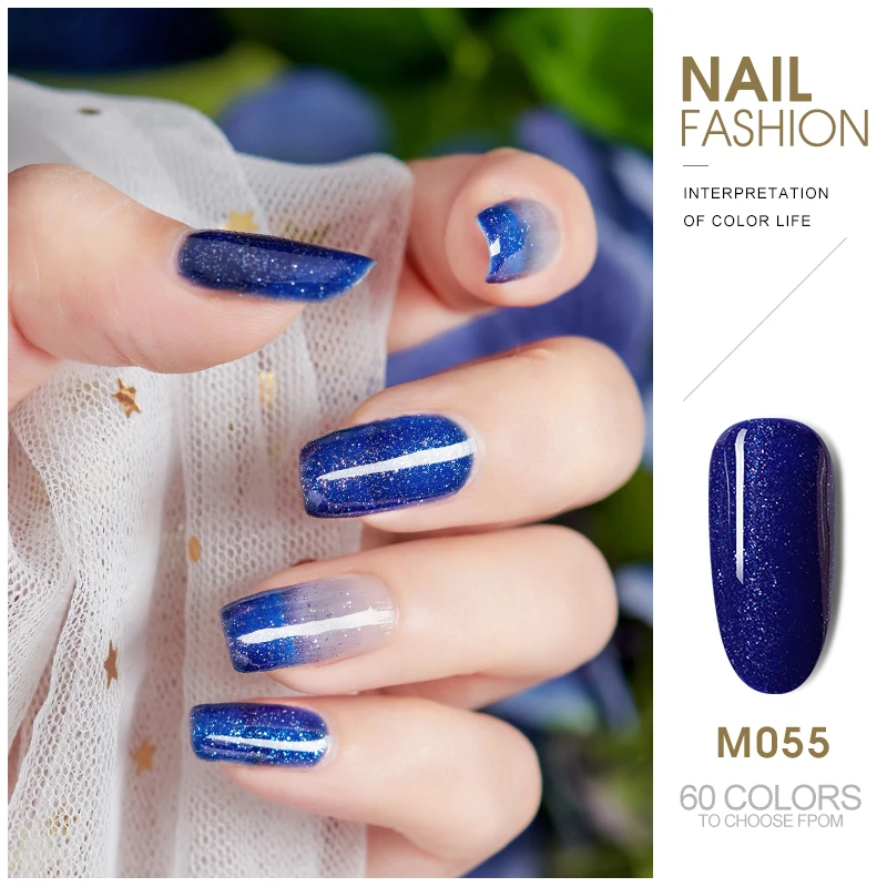 M055 ROHWXY 5 мл УФ Гель-лак блеск для ногтей Гибридный гвоздь полигель Vernis Полупостоянный УФ-гель блесток Лаки Гель-лак для ногтей - Цвет: M055