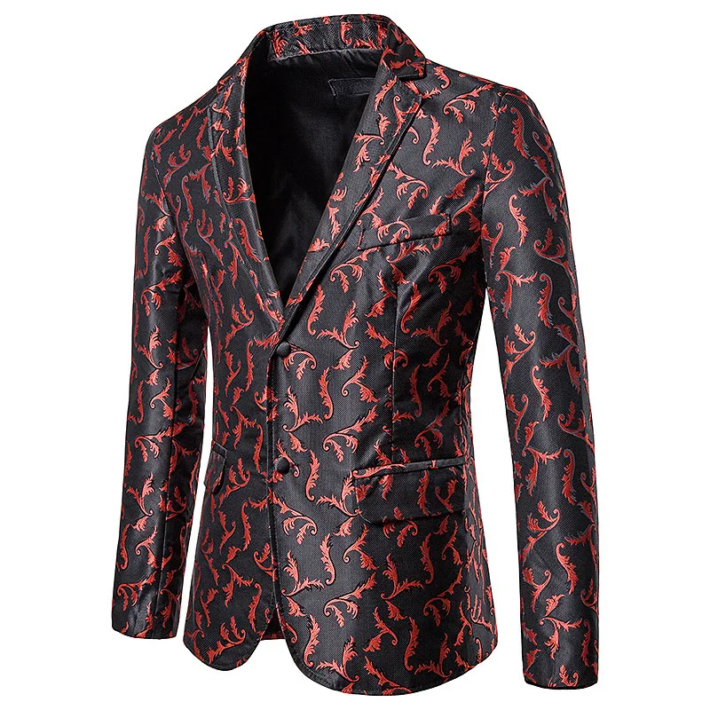AliExpress осень стиль модный мужской повседневный цветной пиджак с вышивкой на двух пуговицах