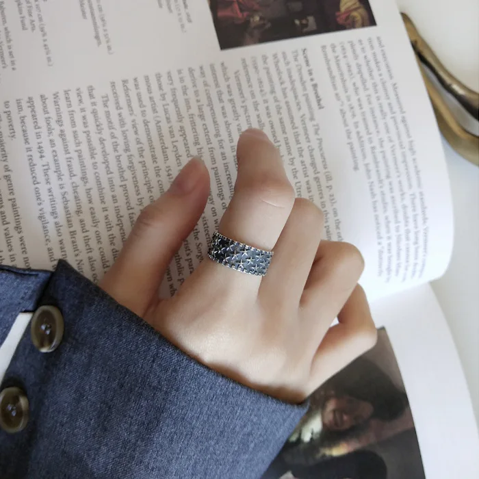 Bijoux, богемное, винтажное, 925 пробы, серебряное, большая звезда, кольца для женщин, Обручальные, кольца для девушек, вечерние, подарки, Anillos