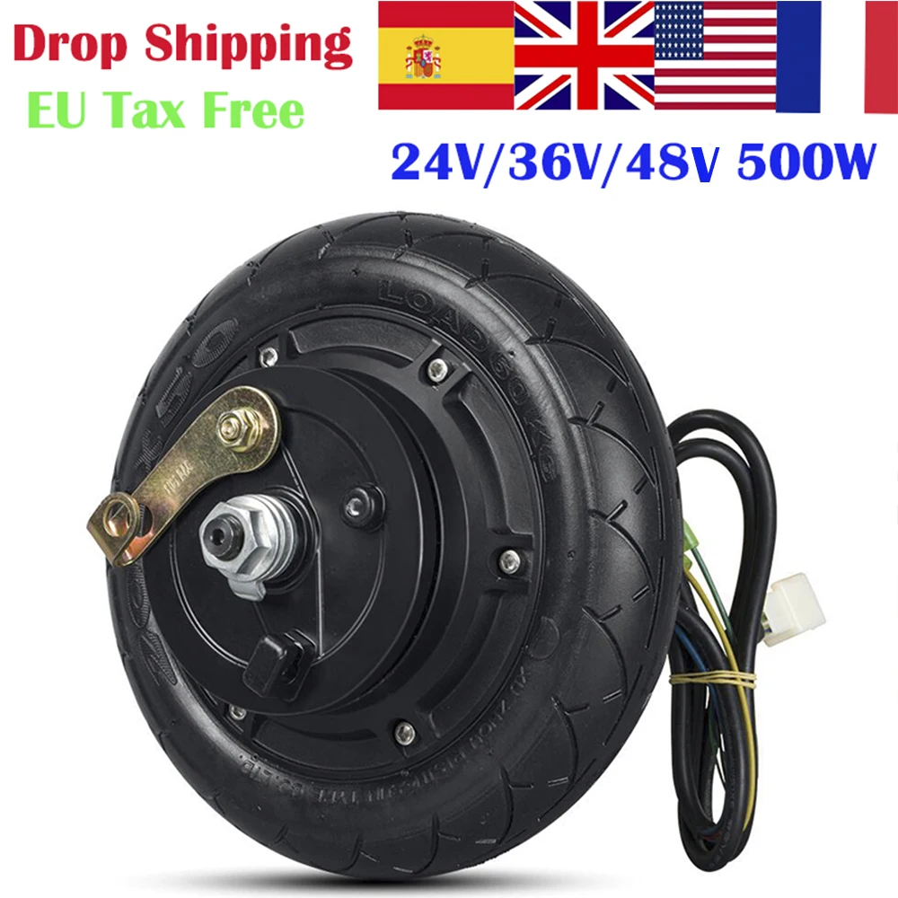 Online 24V 36V 48V 350W Motore del Mozzo 500W Scooter Brushless Senza Denti Scooter Elettrico Motore del Mozzo della Ruota 8 pollici