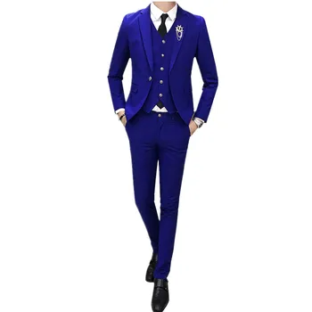 

Pure color men's formal suits 7 colors choose slim fit male business banquet suit size S-XXXL men wedding suit