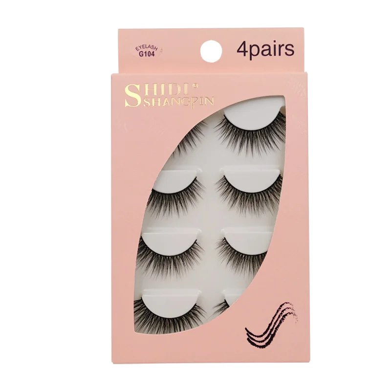 YSDO Lashes 4 пары ресниц натуральные длинные 3d норковые ресницы искусственные cils норковая лента накладных ресниц 3d накладные ресницы макияж объем cilios - Цвет: G104