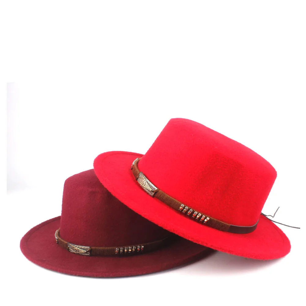 Унисекс Мужская и женская гладкая шляпа с поясом Ретро Fedora Шляпа широкая шляпа джаз шляпа размер 56-58 см