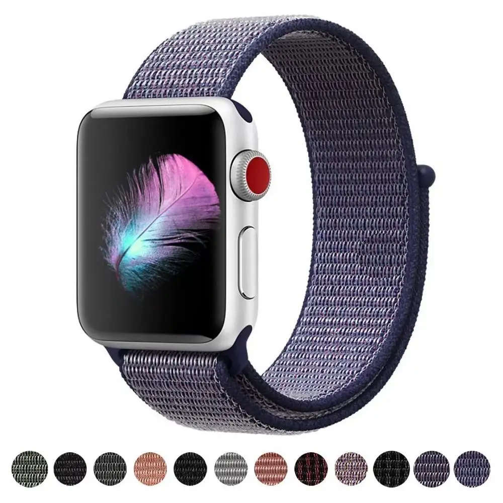 

Sport Loop multi-color Belt Nylon braided fabric Band Strap For New Apple watch Series 5 4 3 2 1 (38/40mm) (42/44mm)