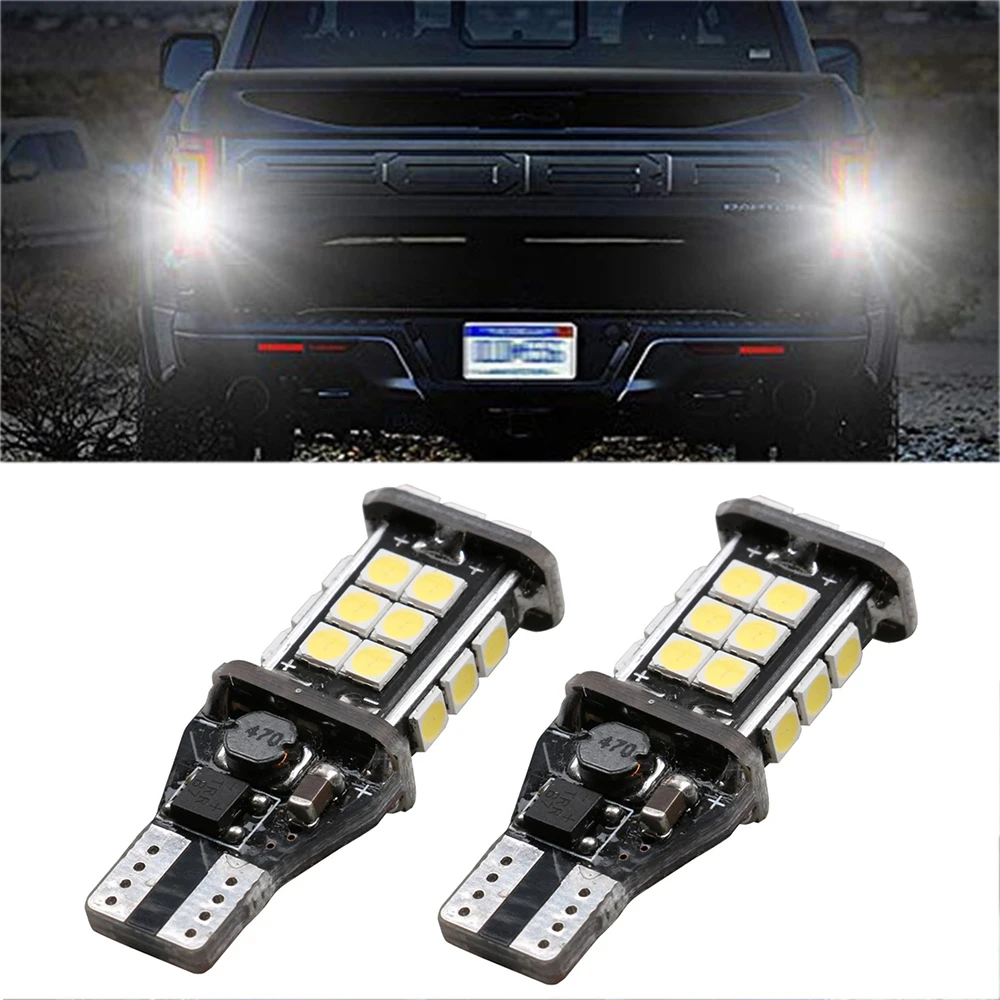 

2PCS 1200Lm T15 W16W Super Bright 3030 24SMD CANBUS Car Backup Reserve Lights Bulb Tail Lamp Xenon White