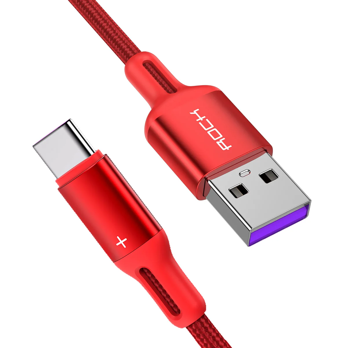 ROCK usb type-C кабель для samsung S10 huawei P30 Pro, шнур для быстрой зарядки и передачи данных, зарядное устройство для мобильных телефонов Xiaomi Redmi Note7 - Color: red