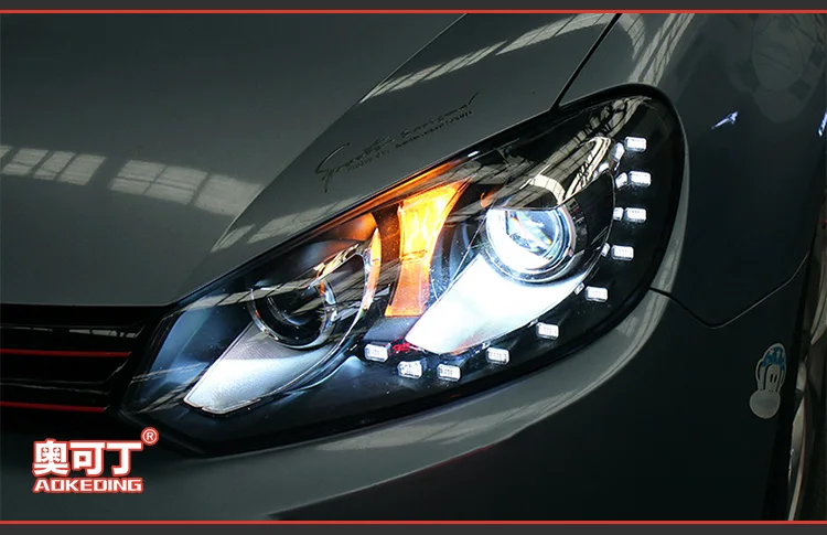Фара для VW Golf 6 2009-2012 MK6 фары Golf6 СВЕТОДИОДНЫЙ Фонарь Ангел глаз DRL светодиодный сигнал H7 D2H Hid вариант биксеноновый луч