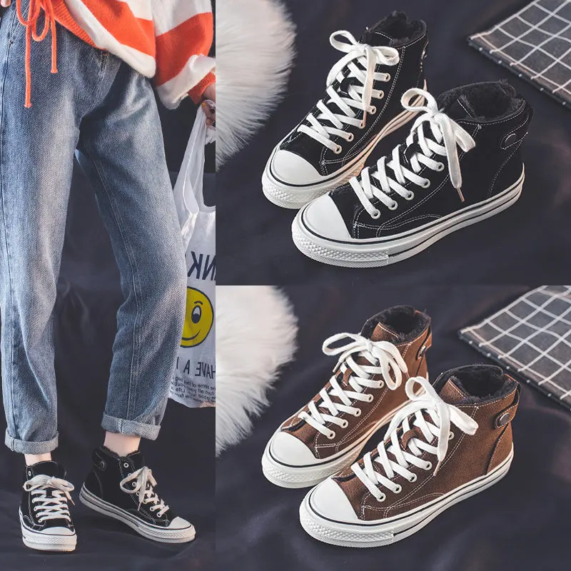 

Women's Sneakers Summer 2019 shoes Woman Shoes Luxury Woman-shoes New High Fashion Womens Lace-Up Flock Riband Flat Rubber Low