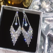 Блестящая сторона, новая модная брендовая бижутерия, звездой Хрустальные Бусины, серьги со шпилькой, для Для женщин простой Стиль подарок жемчужные серьги с кисточками