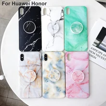 Модный матовый мраморный силиконовый чехол для huawei Honor P30 P20 Lite Pro mate 20 Lite Pro Nova 4e 3i 3e с складной держатель