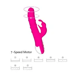 USB кролик 360 градусов вращения G Spot вибратор Thrusting большой электрический вибрирующий дилдо для женщин клитор Силиконовая секс-игрушка