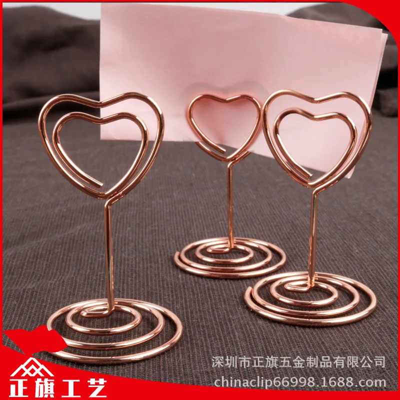 Cnglam Cross Border Source Currently Available 50 Mm Heart Shape Gold Rose Gold Wedding Seat Clamp Notes Folder