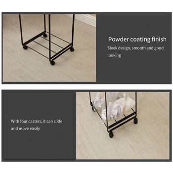 

Hot Garbage Bag Holder with Wheels Trash Classification Roling Plastic Bag Stand Metal Frame Rack Outdoor Garbage Collecting Bra