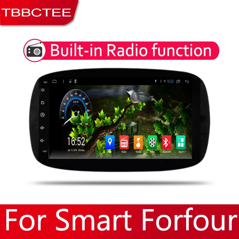 Excellent 2din Car multimedia Android Autoradio Car Radio GPS player For Smart Forfour 2014~2019 Bluetooth WiFi Mirror link Navi 3