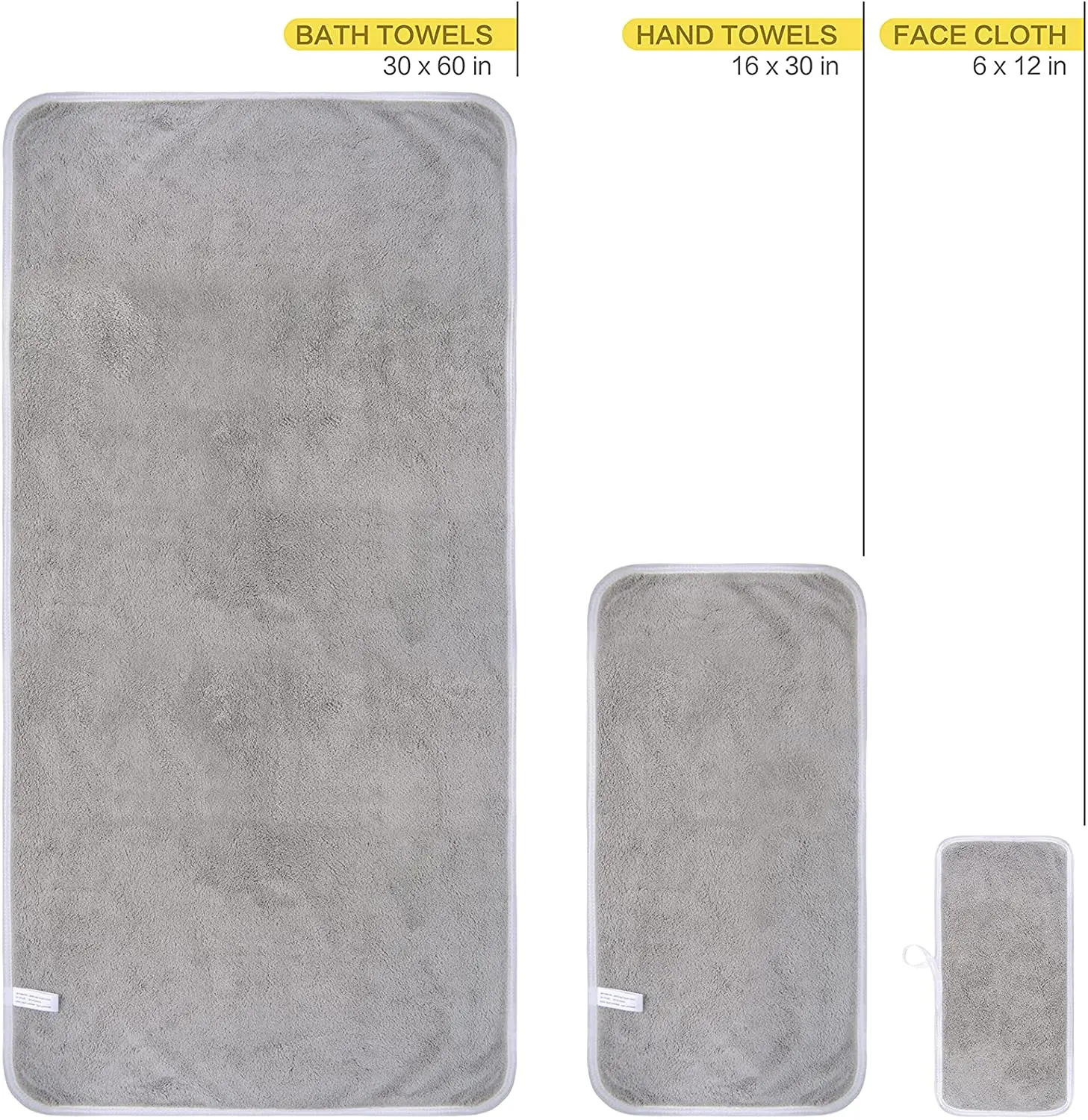 Sinland Ultra Absorbent Household Microfiber Bath Towel Face Hand Towel Set Bathroom Shower Spa For Home Hotel Adults 3
