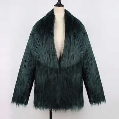 dark green Осенне-зимняя куртка женские шубы из искусственного меха зимнее пальто женские куртки Тедди пальто пушистая куртка женская куртка из искусственного меха WJ388 - Цвет: dark green
