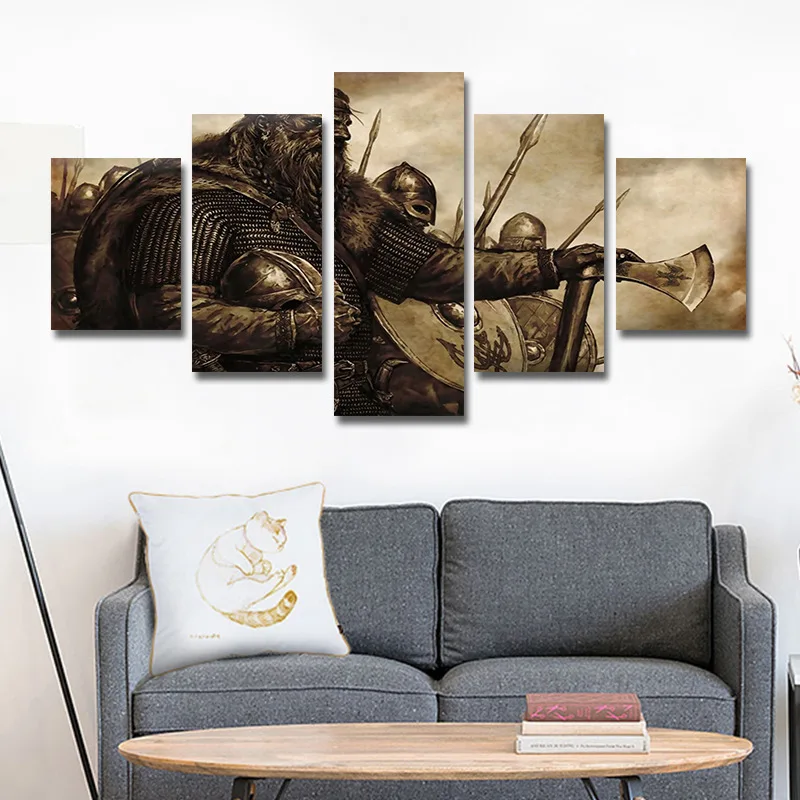 

Manufacturers Decorative Painting Frame Painting 5 Joint Spartan Oil Painting AliExpress Amazon Wish Foreign Trade Hot Sales