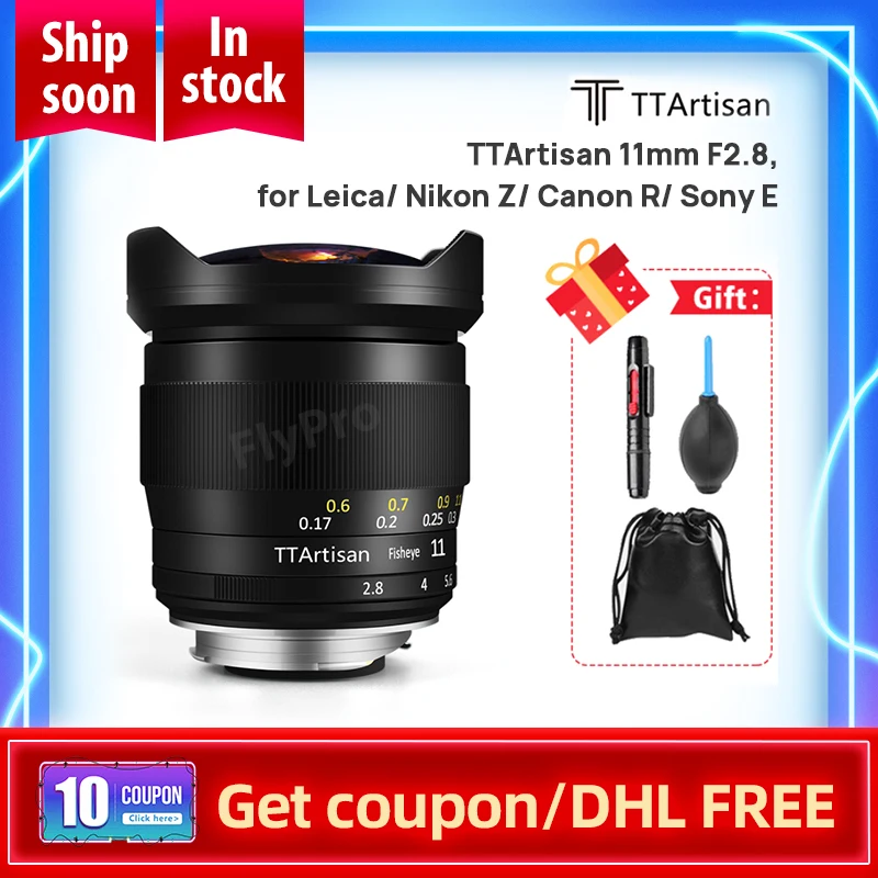 Объектив TTArtisan 11 мм F2.8 Full Fame рыбий глаз для камер Leica L Mount таких как T TL TL2 CL