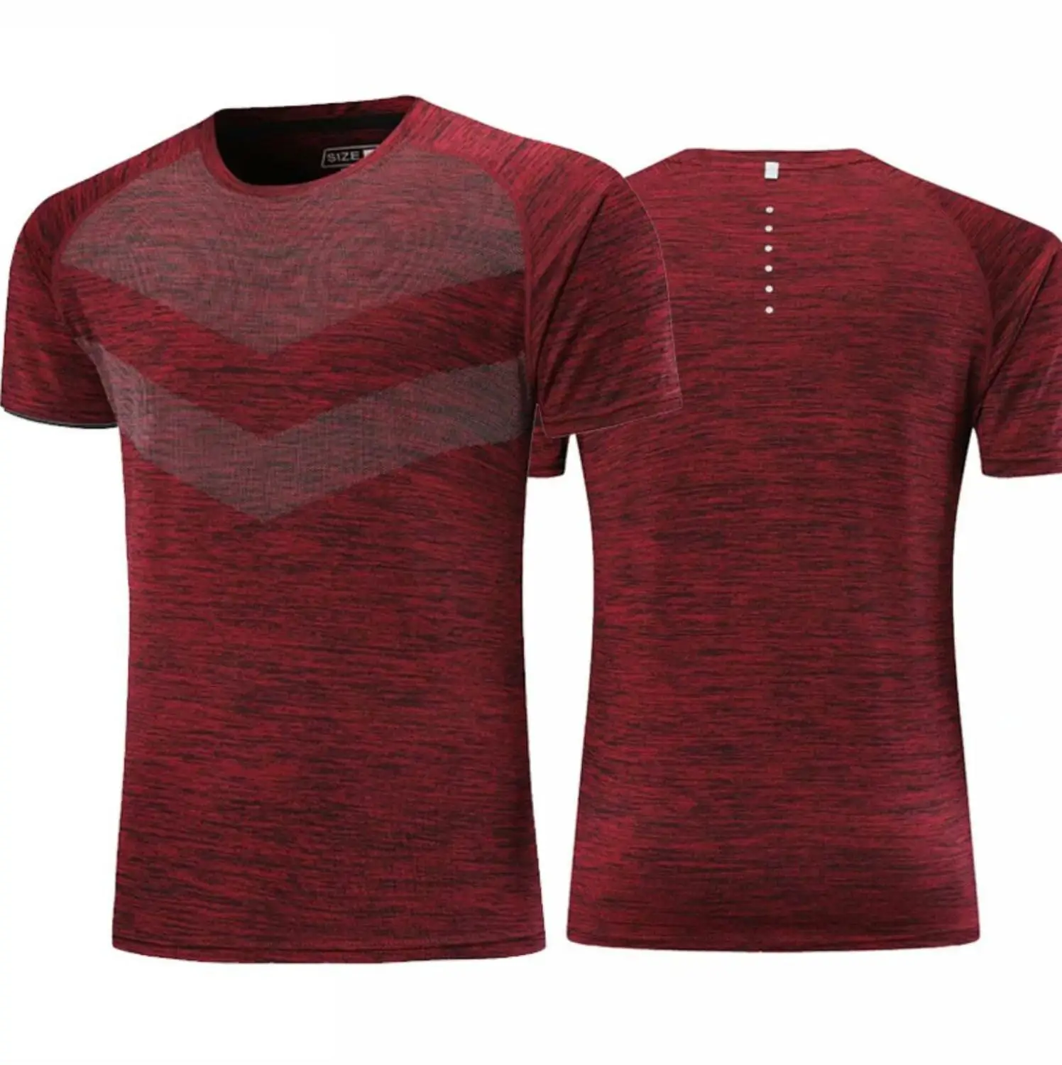 Футболка SYNSLOVE для взрослых и мужчин в горошек, летняя футболка для тренажерного зала, упражнений, бега, фитнеса, тренировки, Спортивная футболка с коротким рукавом размера плюс, одноцветная - Цвет: Красный